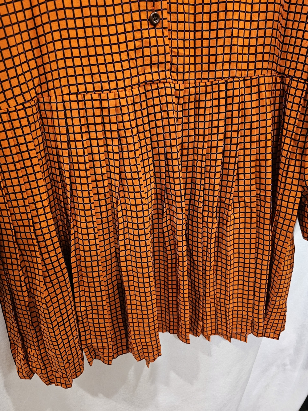 kate spade Orange and Black Checked Long-Sleeve Shirt Dress $110 obo - Picture 5 of 16